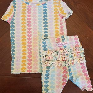 3T Play Rufflebutts SS Pajamas (rainbow heart)